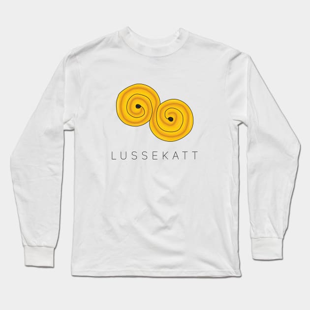 Swedish Lussekatt Lucia Saffron Bun Long Sleeve T-Shirt by 66LatitudeNorth